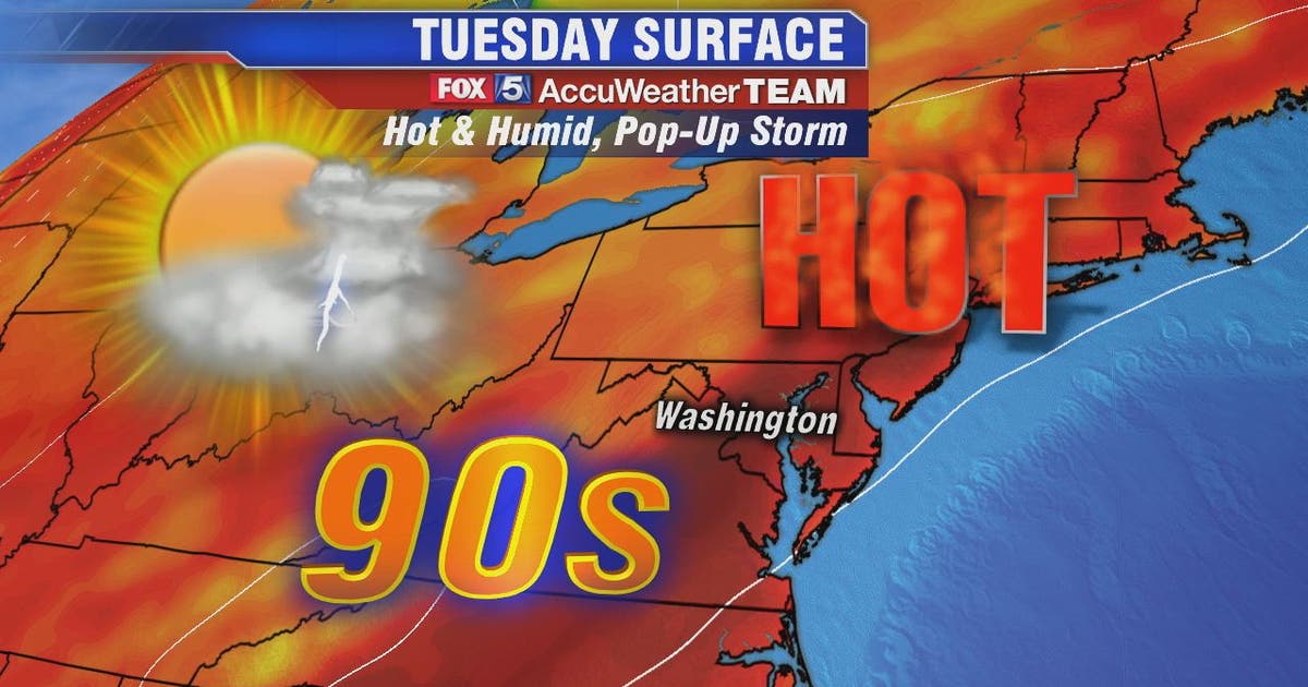 Heat, humidity and possibility of storms for DC region Tuesday | FOX 5 DC