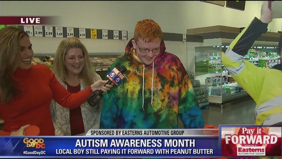 Virginia teen with autism who donated peanut butter surprised with $2K donation on his behalf