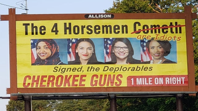 Gun shop buys '4 Horsemen' billboard insulting congresswomen