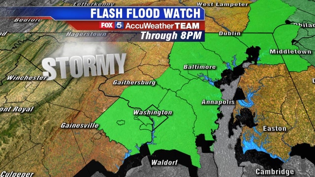 Heat, humidity back Wednesday with strong chance for afternoon and evening storms; Flash Flood Watch issued for parts of DC region