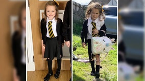 Frazzled girl's adorable back-to-school photo goes viral