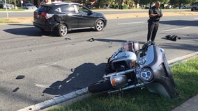 Montgomery County police responding to Woodfield Road motorcycle crash