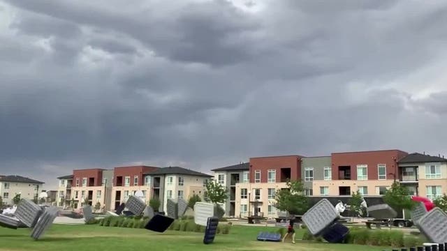 Runaway air mattresses take flight during outdoor movie event in Denver