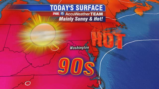 Hot and sunny Thursday with isolated storms possible later in the day
