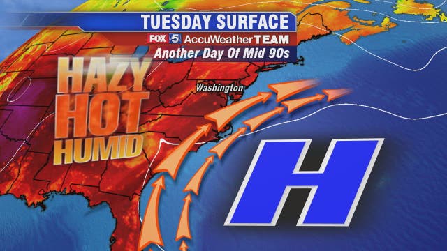 Hazy, hot and humid as August heat wave continues; storms possible into afternoon and evening