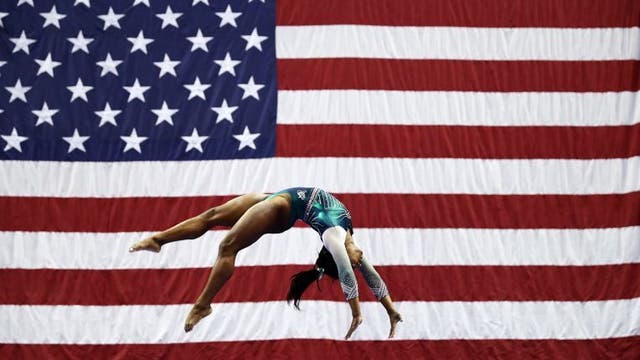 Simone Biles makes history with balance beam dismount at US women's gymnastics championship