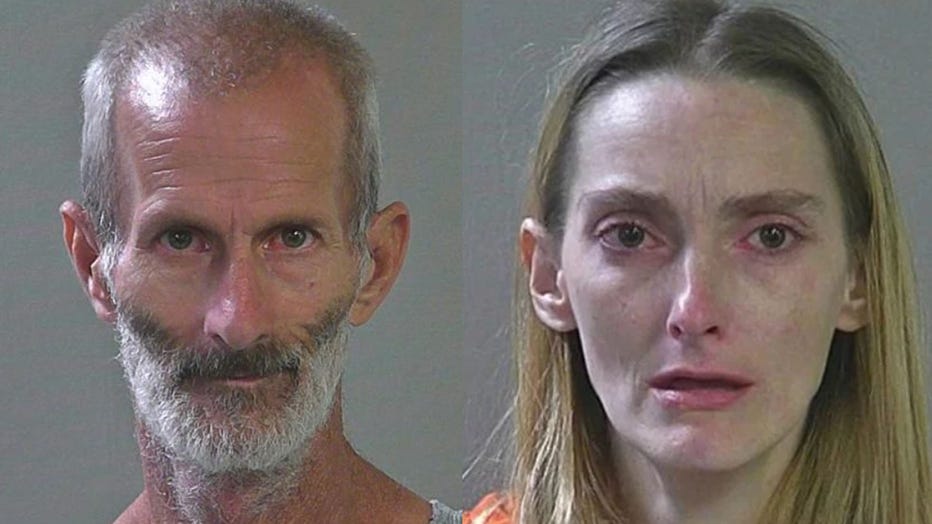 Eugene Bergener, 50, and Moranda Young, 32, are pictured in booking photos. (Photo: Canyon County Jail)
