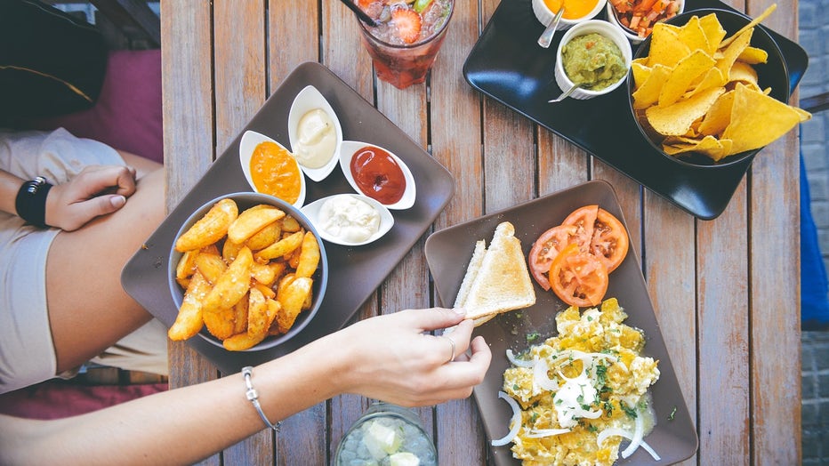 Stock photo of people eating