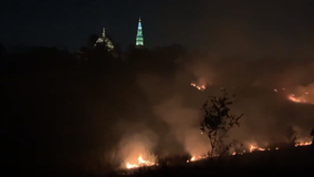 Fireworks display at Catholic University sparks large brush fire in Northeast DC, officials say