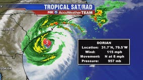 Hurricane Dorian, back to a Category 3 hurricane, creeps up US coast