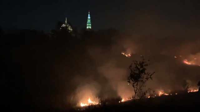 Fireworks display at Catholic University sparks large brush fire in Northeast DC, officials say