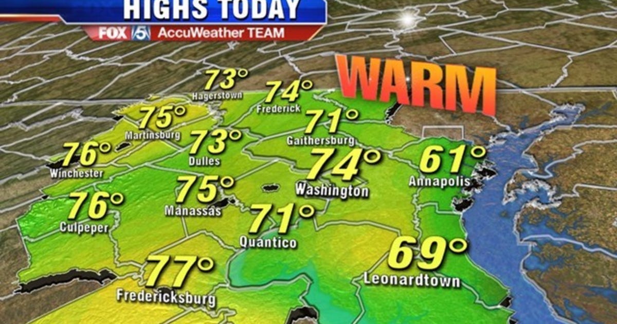 Warm Thursday with highs in the 70s | FOX 5 DC