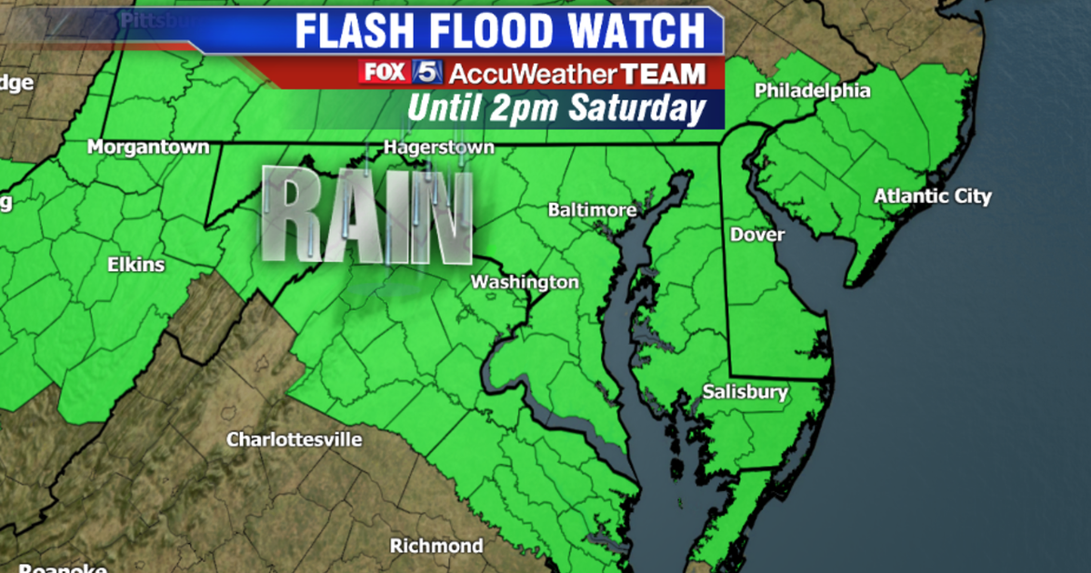 Flash Flood Watch issued as heavy rain arrives in DC region | FOX 5 DC
