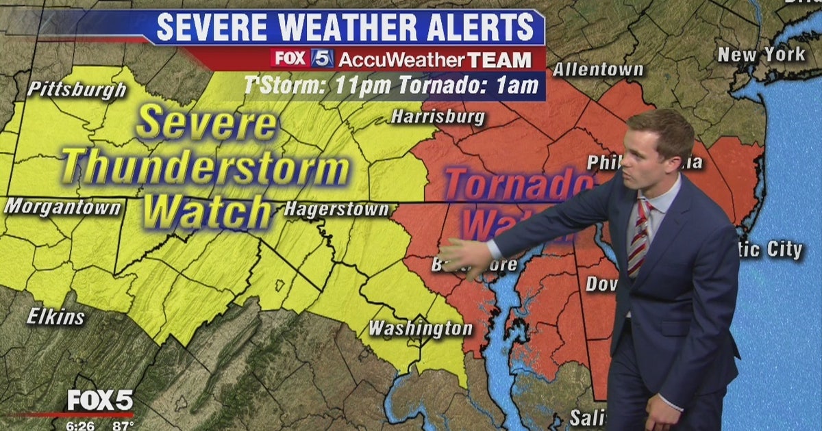 Tornado watch issued for areas northeast of DC | FOX 5 DC