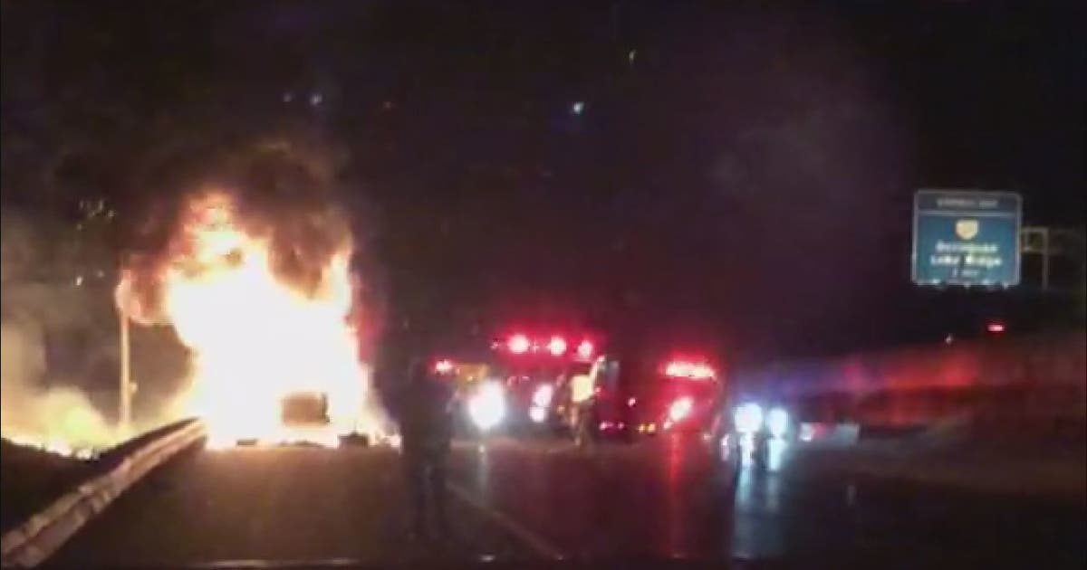 Tractor-trailer catches fire on Interstate 95 in Lorton | FOX 5 DC