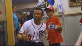 Gerardo Parra, Washington Nationals player behind Baby Shark mania, visits Children's National Hospital