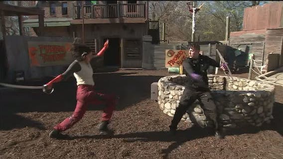 Kevin tries out Six Flags America's stunt show