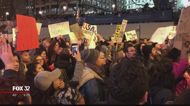 Thousands gather in Chicago to protest election of Trump