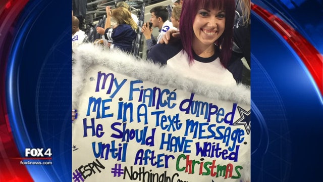 Cowboys fan dumped by fiance gets last laugh with viral sign
