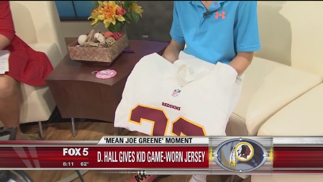 DeAngelo Hall Gives Young Fan his Game-worn Jersey