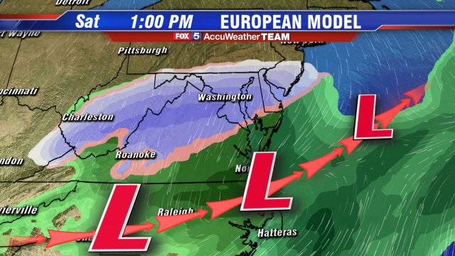 Weekend winter threat emerges for DC region; mild temperatures expected for Valentine's Day