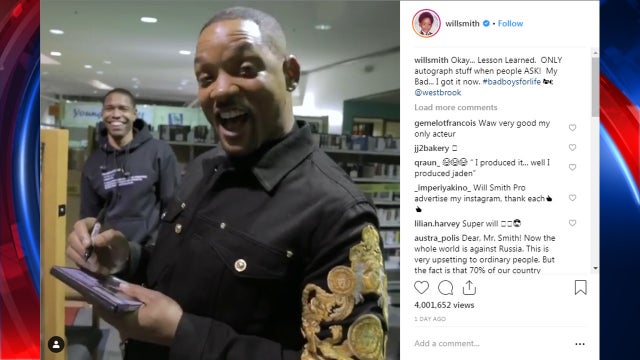 Will Smith hilariously 'vandalizes' Atlanta library during filming break