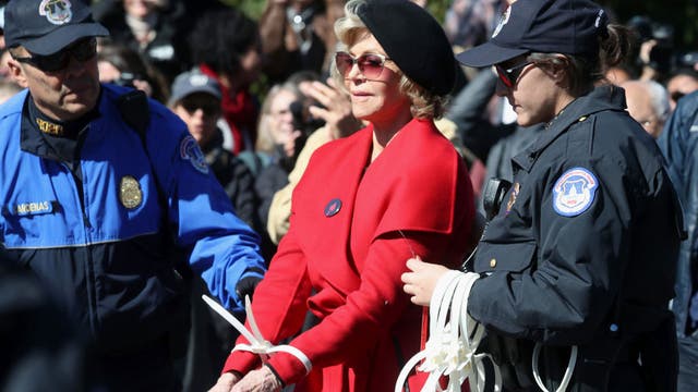 Jane Fonda spends night in jail following arrest at climate change protest in DC