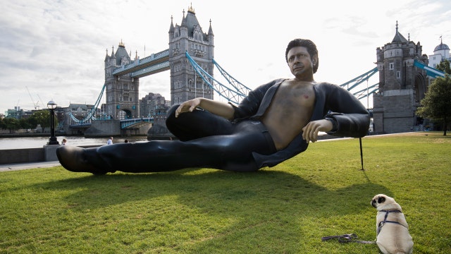 Giant statue of bare-chested Jeff Goldblum pops up in London