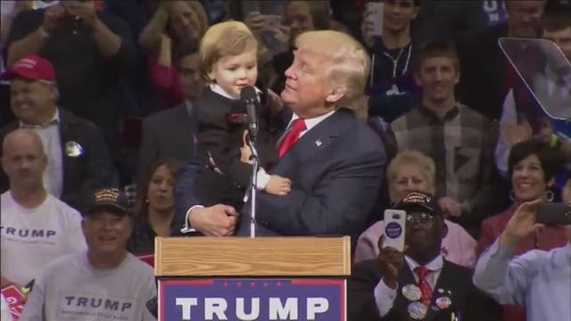 'Mini-Trump' steals the show at Trump rally