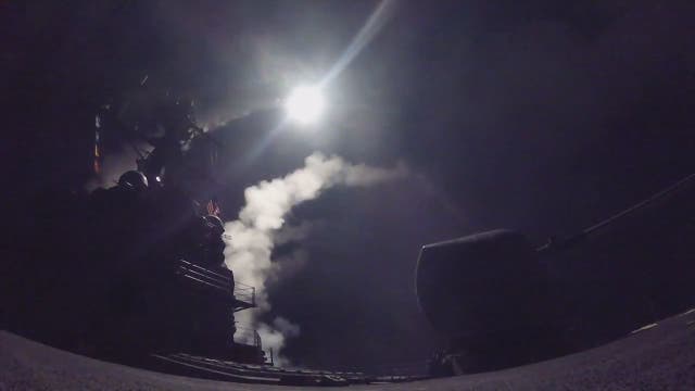 US missiles blast Syria; Trump demands 'end the slaughter'