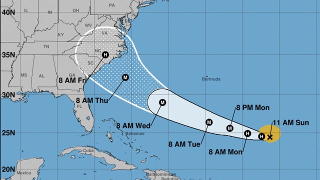 Florence is now a hurricane, heading to southeast US