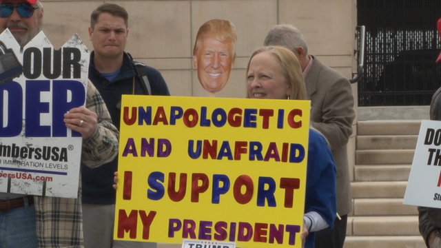 President Trump supporters hold rally at Liberty Plaza