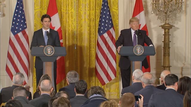 Canada's Trudeau talks trade with Trump at White House