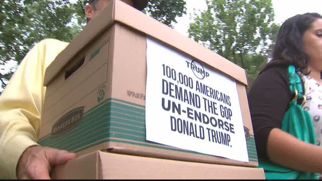 Veterans hold rally on Capitol Hill calling on GOP to withdraw endorsement of Trump