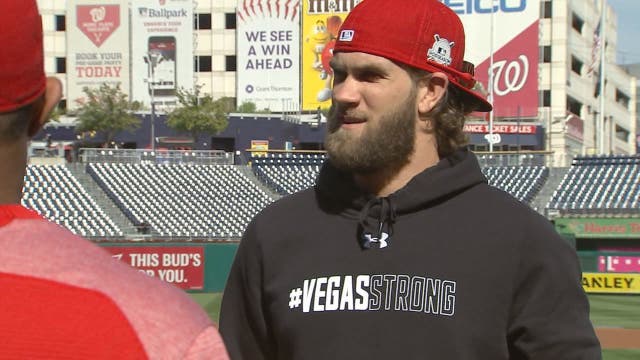 Nationals Bryce Harper honors hometown of Las Vegas with cleats, PSA with Cubs Kris Bryant