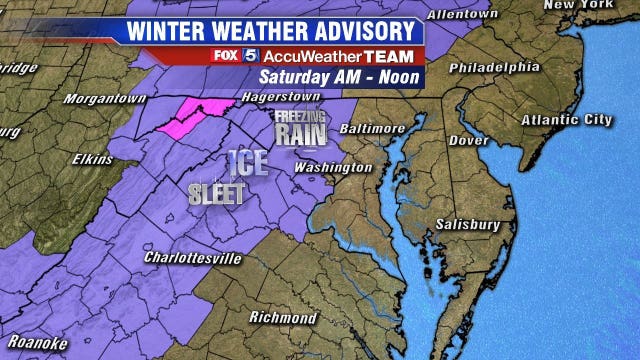 WINTER WEATHER ADVISORY: Freezing rain, ice possible Saturday morning