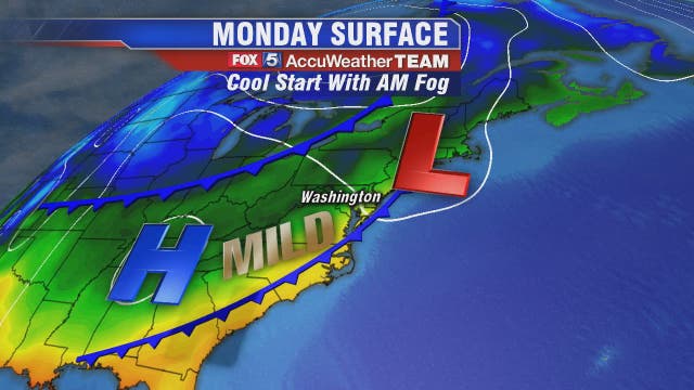 Sunny and warm Monday with chance for mid-week rain