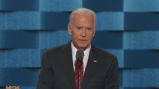 Vice President Joe Biden takes the stage at the DNC