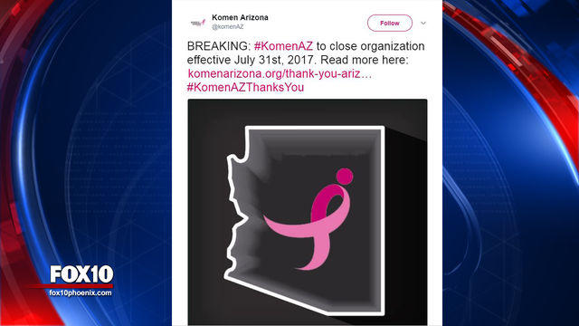 Susan G. Komen Arizona to cease operations, citing financial challenges