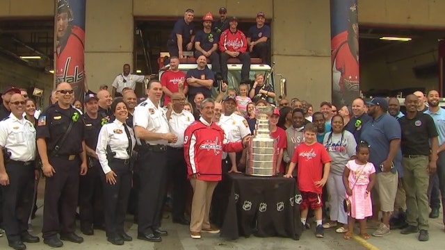 Washington Capitals owner Ted Leonsis celebrates with Stanley Cup for first time