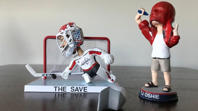 Virginia custom bobblehead company recreates Oshie, Holtby iconic moves from Stanley Cup