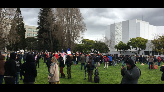 Violence mars dueling Donald Trump protests in Berkeley
