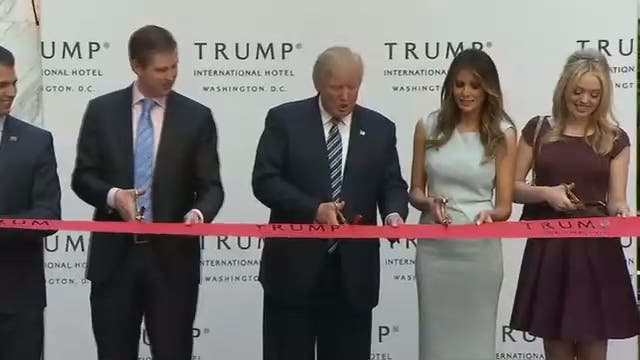 Donald Trump celebrates grand opening of new DC luxury hotel