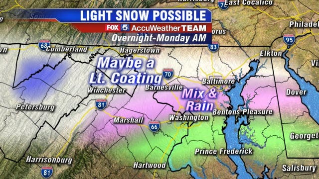 Little to no snow for Monday commuters