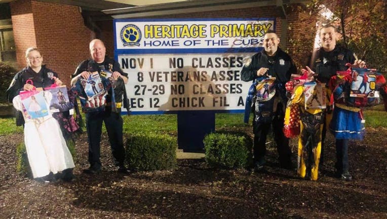 Officers with the Wentzville Police Department in Missouri pooled their money together and bought costumes for children in need on Tuesday after finding out some students at a local elementary school couldn’t afford to get one for the school’s Halloween party.