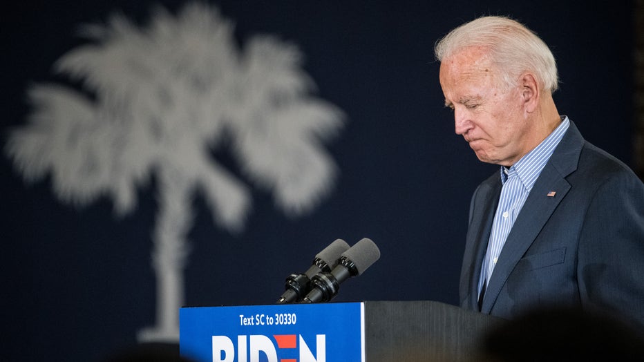 FLORENCE, SC - OCTOBER 26: Democratic presidential candidate, former vice President Joe Biden addresses a crowd at Wilson High School on October 26, 2019 in Florence, South Carolina. Many presidential hopefuls campaigned in the early primary state over the weekend, scheduling stops around a criminal justice forum in the state capital. (Photo by Sean Rayford/Getty Images)