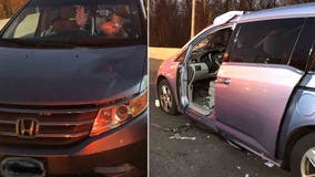 Driver struck by metal debris on Capital Beltway after it flew through windshield