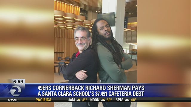 49ers Richard Sherman pays off students' lunch debt at Santa Clara middle school