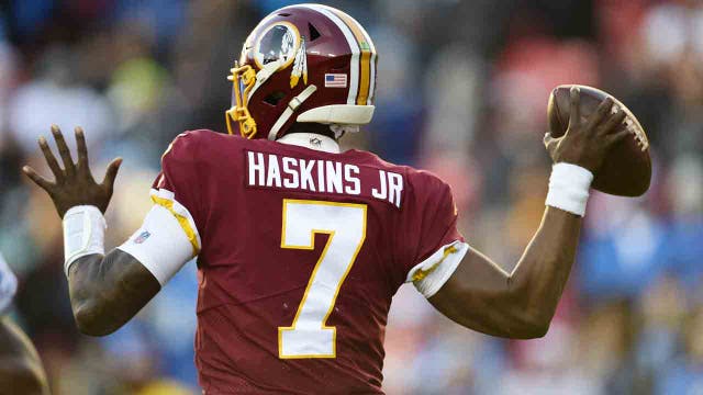 Dwayne Haskins misses final snap celebrating with selfie after Redskins come back to beat Lions