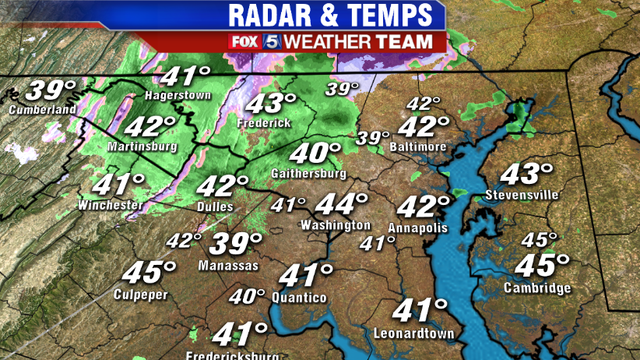 Clouds give way to sunshine this afternoon in the DC area